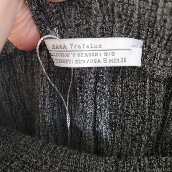 ZARA pants gray drawstring crinkle jogger with pockets S‎ - Picture 8 of 9